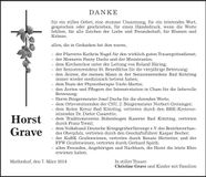 Traueranzeige Horst Grave