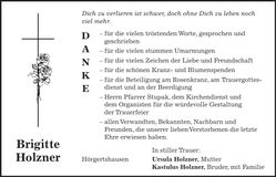 Traueranzeige Brigitte Holzner