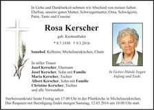 Traueranzeige Rosa Kerscher