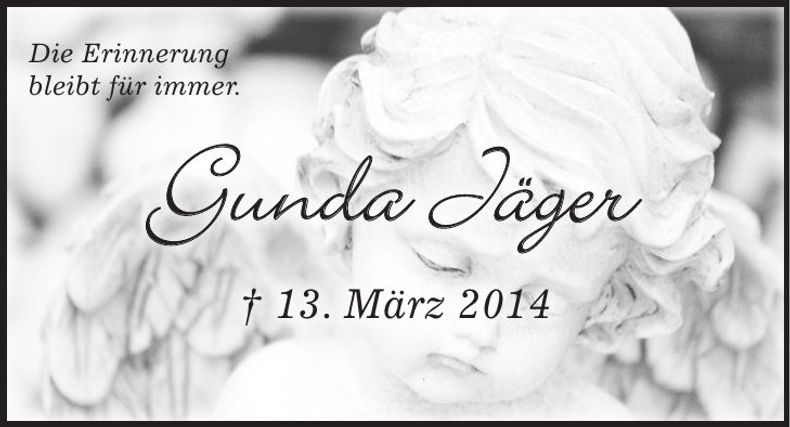 Traueranzeige Gunda Jäger