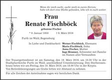 Traueranzeige Renate Fischböck