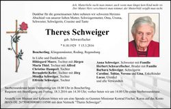 Traueranzeige Theres Schweiger