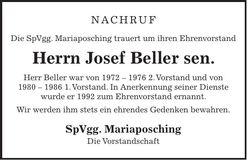 Traueranzeige Georg Berger sen.