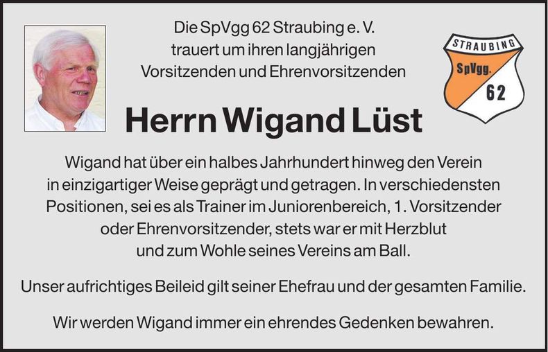 Traueranzeige Wigand Lüst