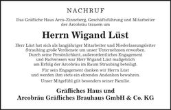 Traueranzeige Wigand Lüst