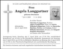Traueranzeige Angela Langgartner