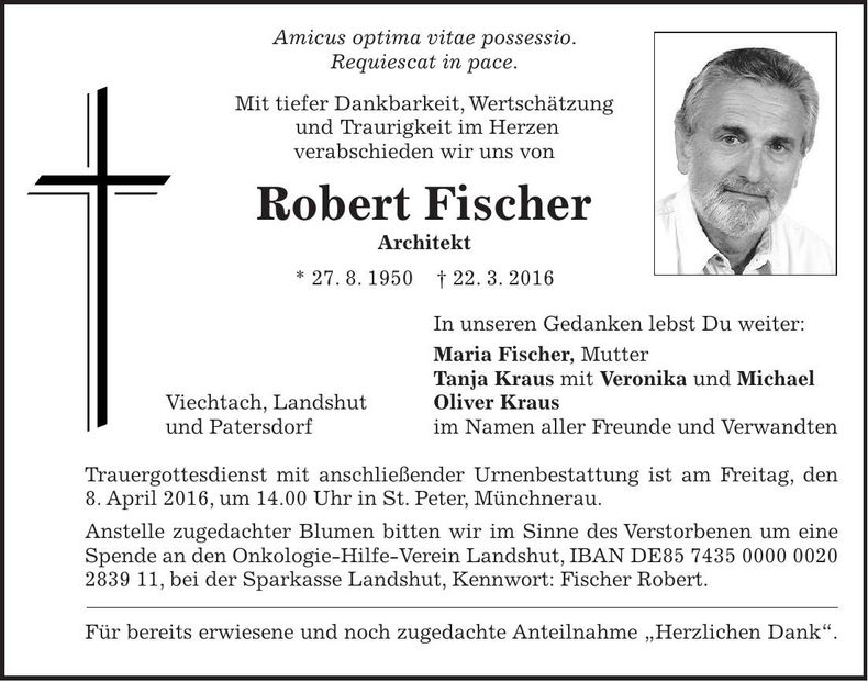 Traueranzeige Robert Fischer