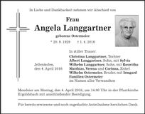 Traueranzeige Angela Langgartner