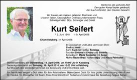 Traueranzeige Kurt Seifert