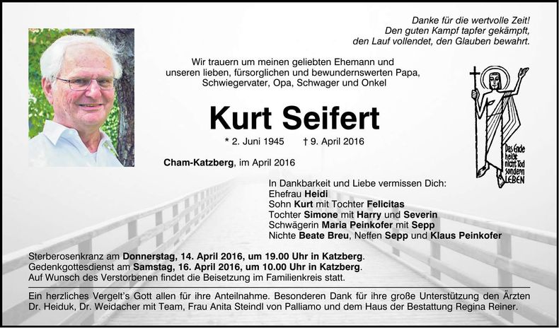 Traueranzeige Kurt Seifert