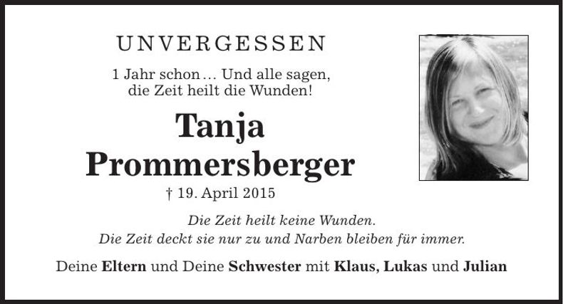 Traueranzeige Tanja Prommersberger