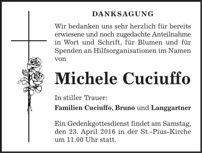 Traueranzeige Michele Cuciuffo