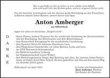 Traueranzeige Anton Amberger