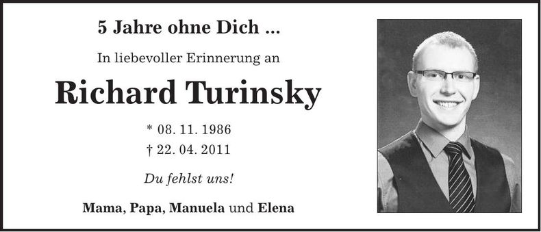Traueranzeige Richard Turinsky