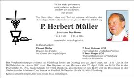 Traueranzeige Herbert Müller