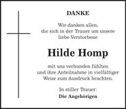 Traueranzeige Hilde Homp