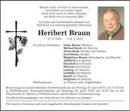 Traueranzeige Heribert Braun