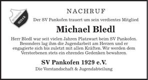Traueranzeige Michael Bledl