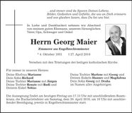 Traueranzeige Georg Maier