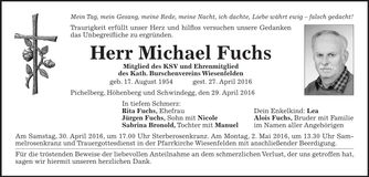 Traueranzeige Michael Fuchs