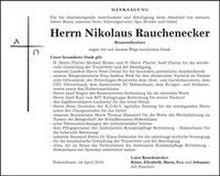 Traueranzeige Nikolaus Rauchenecker