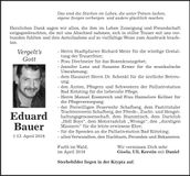 Traueranzeige Eduard Bauer