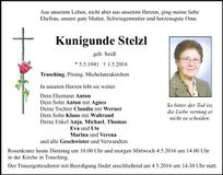 Traueranzeige Kunigunde Stelzl