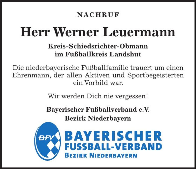 Traueranzeige Werner Leuermann