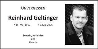 Traueranzeige Reinhard Geltinger