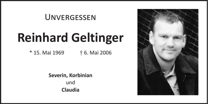 Traueranzeige Reinhard Geltinger