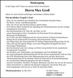 Traueranzeige Max Groß
