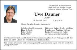 Traueranzeige Uwe Dauner