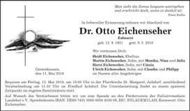 Traueranzeige Otto Eichenseher