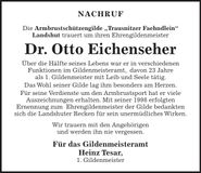 Traueranzeige Otto Eichenseher