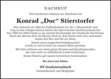 Traueranzeige Konrad Stierstorfer