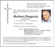 Traueranzeige Herbert Pongratz