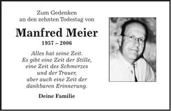 Traueranzeige Manfred Meier