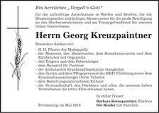 Traueranzeige Georg Kreuzpaintner