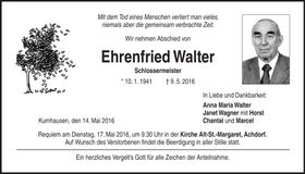 Traueranzeige Ehrenfried Walter