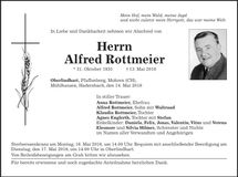 Traueranzeige Alfred Rottmeier