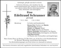 Traueranzeige Edeltraud Schranner