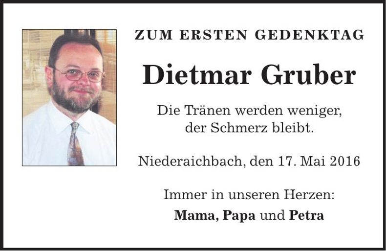Traueranzeige Dietmar Gruber