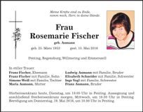 Traueranzeige Rosemarie Fischer