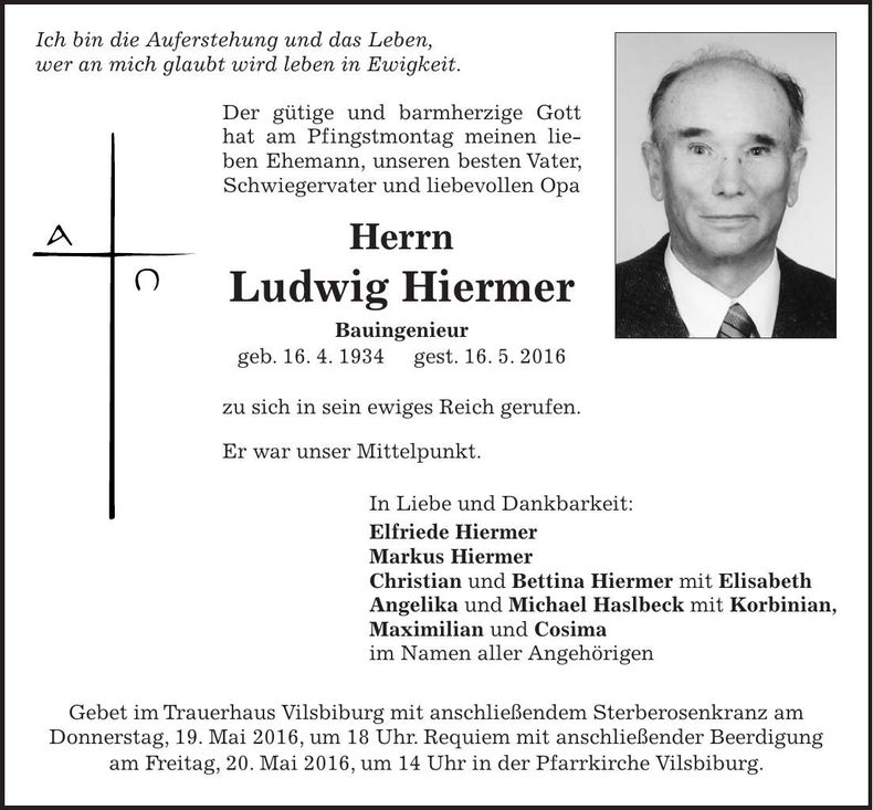 Traueranzeige Ludwig Hiermer
