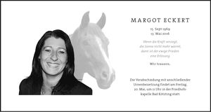 Traueranzeige Margot Eckert