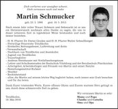 Traueranzeige Martin Schmucker