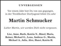 Traueranzeige Martin Schmucker
