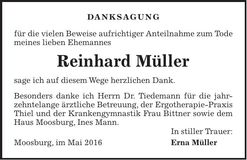 Traueranzeige Reinhard Müller