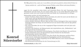 Traueranzeige Konrad Stierstorfer