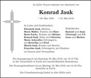 Traueranzeige Konrad Jauk